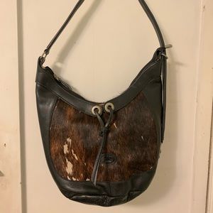 Sergio collection leather and cowhide bucket purse